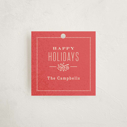 This is a holly gift tags with standard by Jennifer Wick called winter pines printing on signature in tag