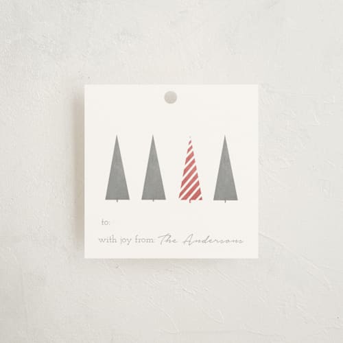 This is a cloudy grey gift tags with standard by Tessa Blackham called watercolor gingham printing on signature in tag
