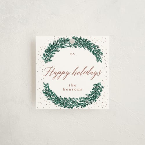 This is a pristine gift tags by Creo Study called cutesy woods printing on signature in tag