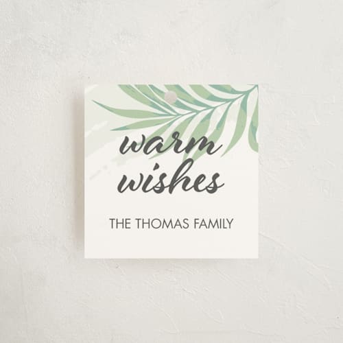 This is a seafoam gift tags by Lauren Hughes called tropical print printing on signature in tag