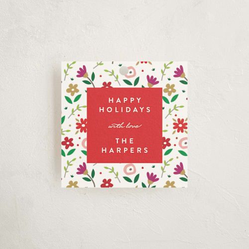 This is a christmastime gift tags by Erica Krystek called holiday bloom printing on signature in tag