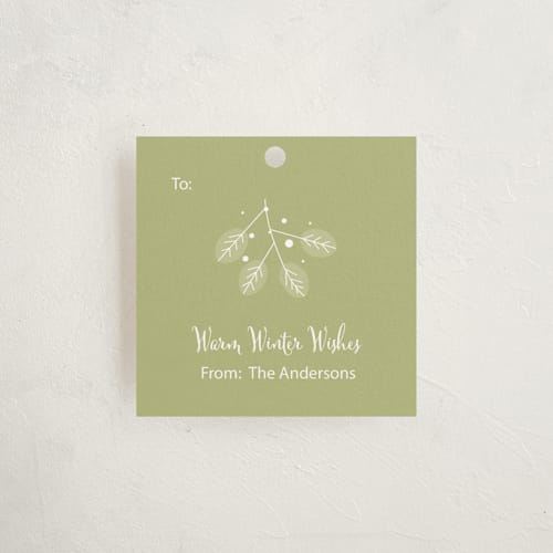 This is a fresh gift tags with standard by Cavell Ferguson called winter flora printing on signature in tag