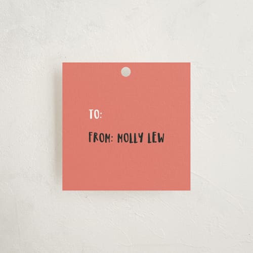 This is a burnt rose gift tags with standard by Blustery August called happy printing on signature in tag