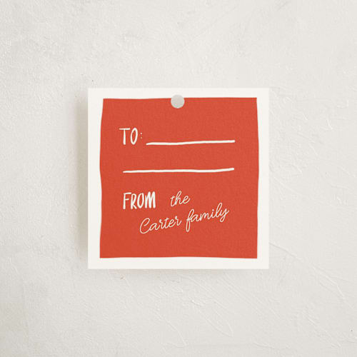 This is a santa suit gift tags by Claudia Orengo called one world 2 printing on signature in tag