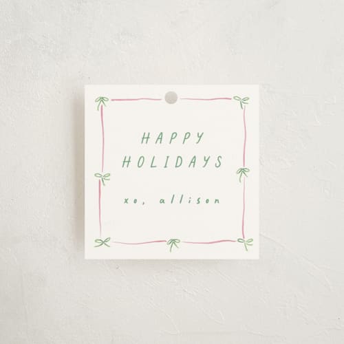 This is a candy gift tags by Susan Zinader called preppy bow border printing on signature in tag