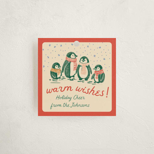 This is a poinsettia gift tags by Jenna Holcomb called warm wishes printing on signature in tag