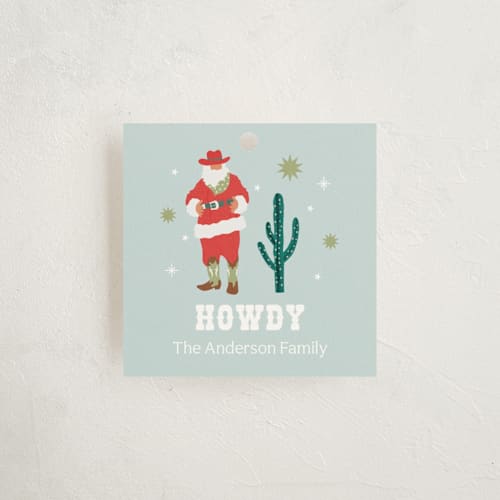 This is a frozen gift tags by tara berg called howdy, howdy, howdy printing on signature in tag