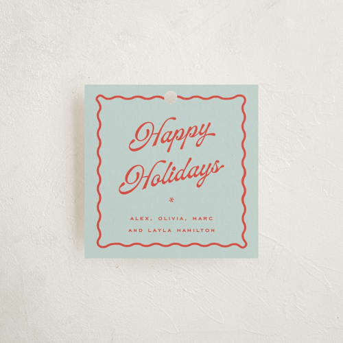 This is a sky gift tags with standard by Blustery August called pavlova printing on signature in tag