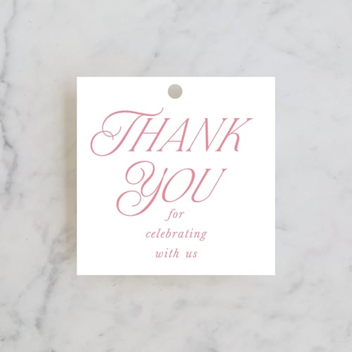 This is a petal baby shower favor tags with standard by Jackie Crawford called doodle bow frame printing on signature in tag