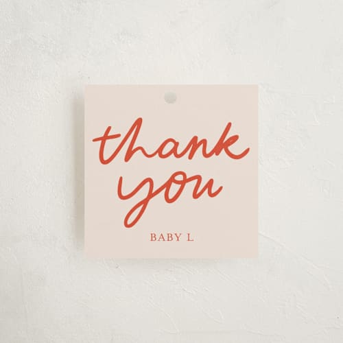 This is a sorbet baby shower favor tags with standard by Abbigail Lim called sprinkle love and joy printing on signature in tag