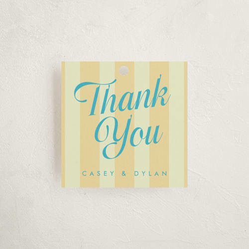 This is a lemonade baby shower favor tags with standard by Morgan Kendall called soda shoppe printing on signature in tag