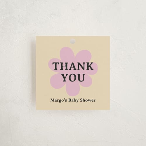 This is a rainbow baby shower favor tags with standard by Claire called park slope printing on signature in tag