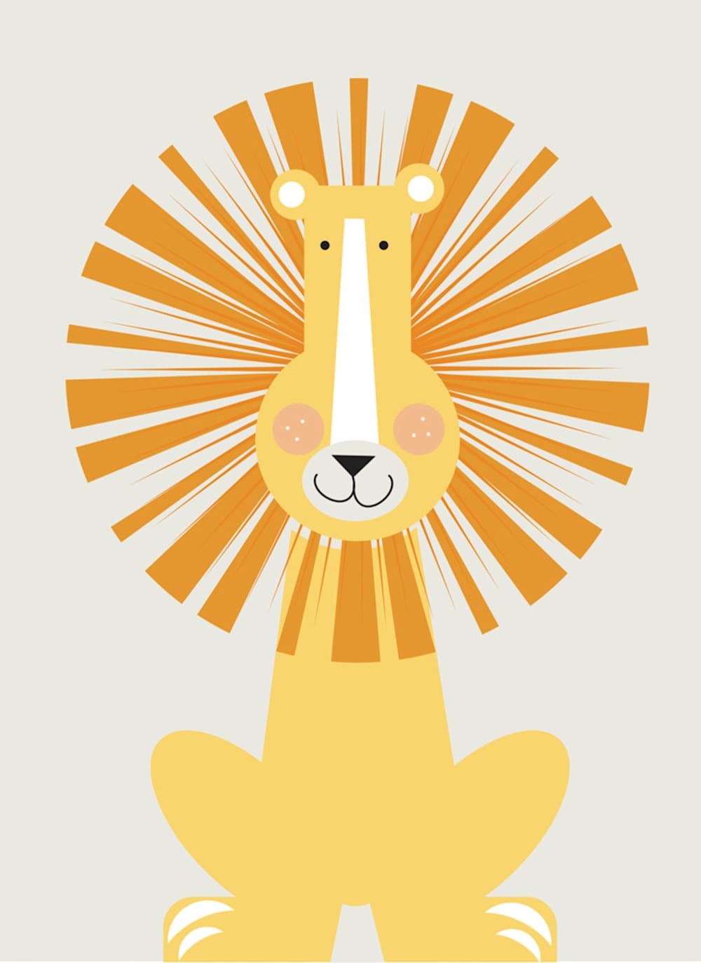 This is a white wall murals with standard by That Girl Press called lion lion