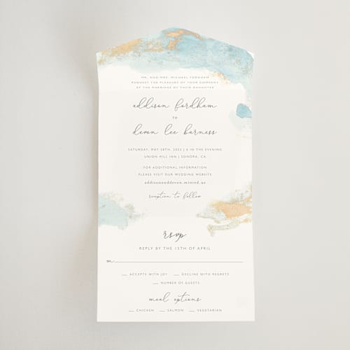 This is a topaz all in one wedding invitations with standard by Helen Halik called my tenderness printing on value cover in all-in-one