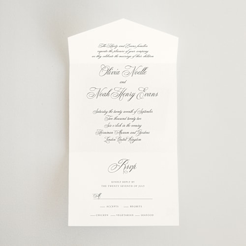 This is a pure all in one wedding invitations with standard by Design Lotus called legacy printing on value cover in all-in-one
