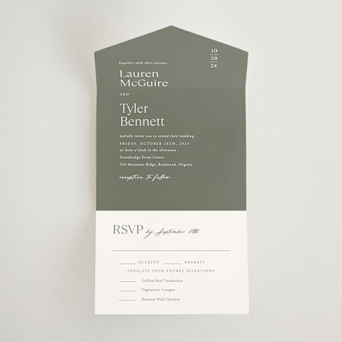 This is a cactus all in one wedding invitations with standard by Jill Means called modern bookmark printing on value cover in all-in-one
