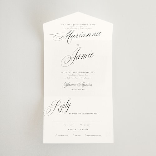 This is a classique all in one wedding invitations with standard by Design Lotus called best is yet to come printing on strathmore in all-in-one