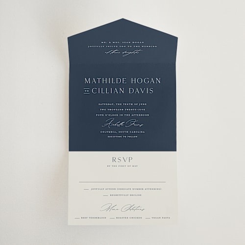 This is a oxford all in one wedding invitations with standard by Stacey Meacham called georgetown printing on strathmore in all-in-one