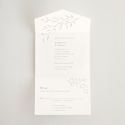 This is a aqua mist all in one wedding invitations with standard by chocomocacino called tortina printing on strathmore in all-in-one