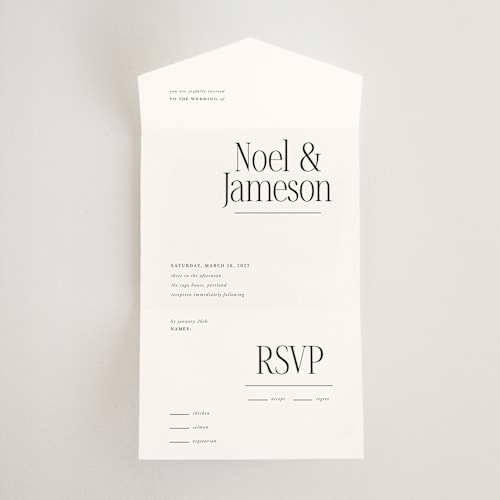 This is a cloud all in one wedding invitations with standard by Ashlee Townsend called modern space printing on strathmore in all-in-one