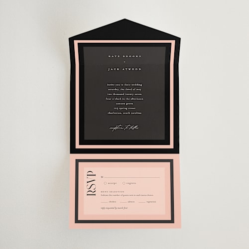 This is a onyx all in one wedding invitations with standard by Eric Clegg called elance printing on strathmore in all-in-one