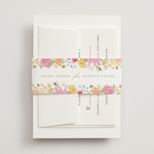 This is a peony belly bands with standard by Creo Study called blooming arch printing on signature text in belly band