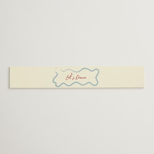 This is a blue velvet belly bands with standard by Helena Vitto called handwritten letter printing on signature text in belly band