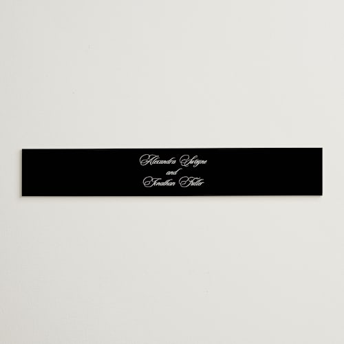 This is a ink belly bands with standard by That Girl Press called black tie printing on signature text in belly band