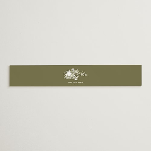 This is a verde belly bands with standard by Megan Davis called rancho printing on signature text in belly band
