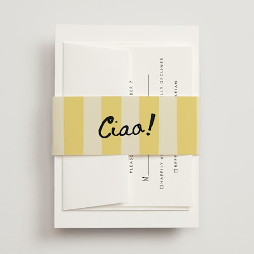 This is a nero belly bands with standard by Helena Vitto called amore mio printing on signature text in belly band