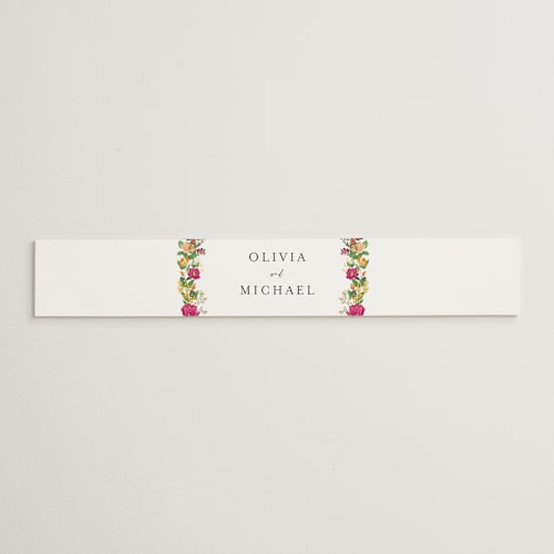 This is a tropical belly bands with standard by Susan Moyal called meadow love printing on signature text in belly band