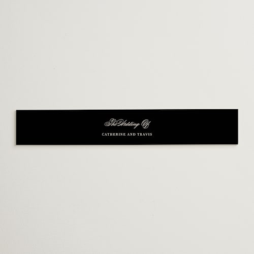 This is a snow belly bands with standard by Brandy Folse called classically elegant printing on signature text in belly band