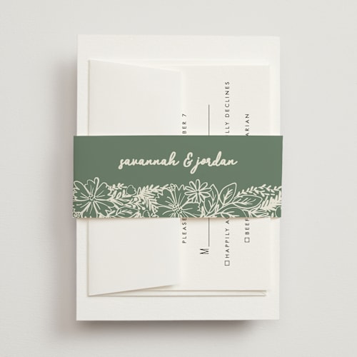 This is a waterfall belly bands with standard by Kelly Watkins called bloom printing on signature text in belly band