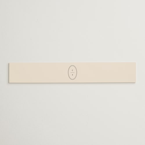 This is a sand belly bands with standard by Carolyn MacLaren called script and monogram printing on signature text in belly band