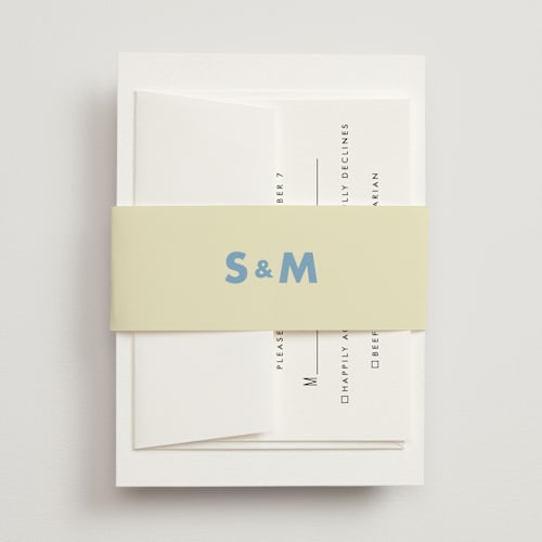 This is a skyblue belly bands with standard by Ellen Schlegelmilch called sienna printing on signature text in belly band