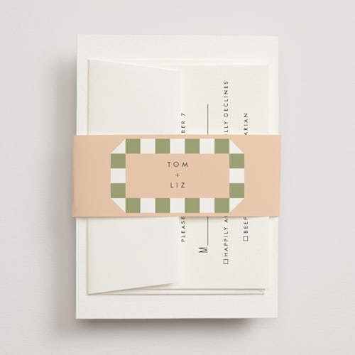 This is a peach belly bands with standard by Baumbirdy called boardwalk printing on signature text in belly band