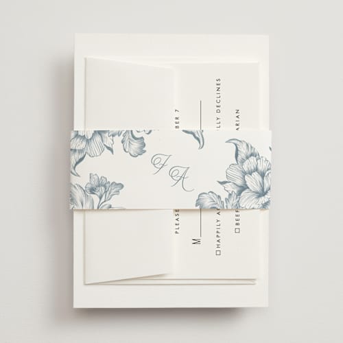 This is a lake belly bands with standard by Leah Bisch called wreath in bloom printing on signature text in belly band