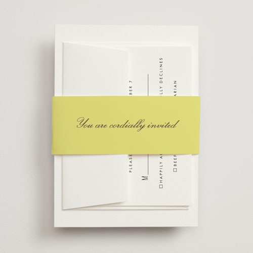 This is a limone belly bands with standard by Megan Davis called campania printing on signature text in belly band