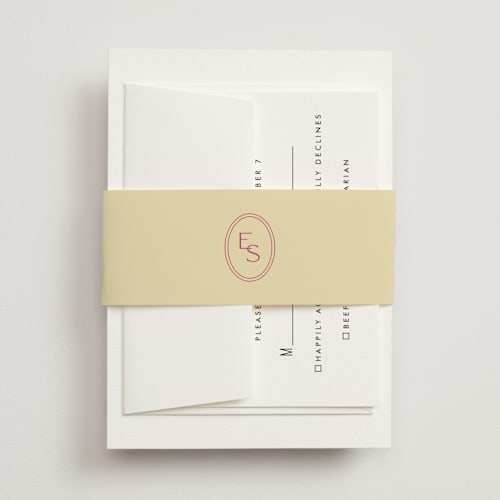 This is a lemon belly bands with standard by Ellen Schlegelmilch called palmetto printing on signature text in belly band