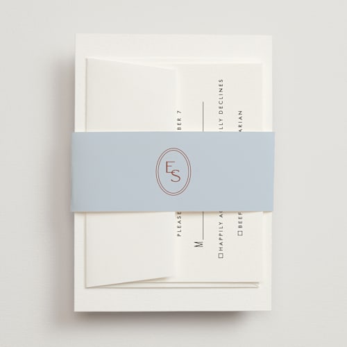 This is a sky belly bands with standard by Ellen Schlegelmilch called palmetto printing on signature text in belly band