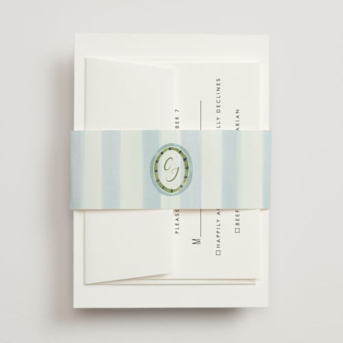 This is a celeste belly bands with standard by Pati Cascino called alento printing on signature text in belly band