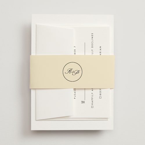 This is a sunshine belly bands with standard by Jen Ramsey called elegant and formal printing on signature text in belly band