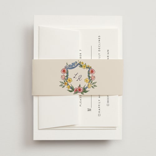 This is a cornflower belly bands with standard by Chris Griffith called a wedding in low country printing on signature text in belly band