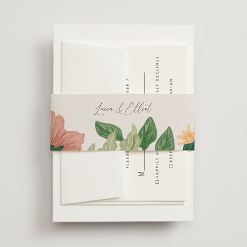 This is a garden belly bands with standard by Elly called floral garden printing on signature text in belly band