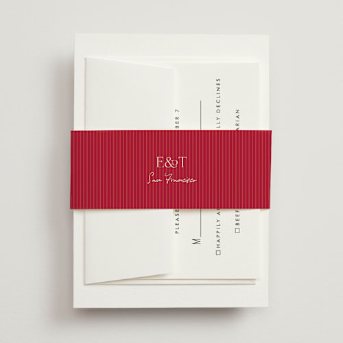 This is a scarlet belly bands with standard by Jenna Holcomb called san francisco toile printing on signature text in belly band