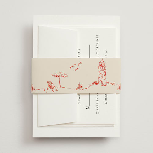 This is a lobster belly bands with standard by Jackie Crawford called kitty hawk printing on signature text in belly band