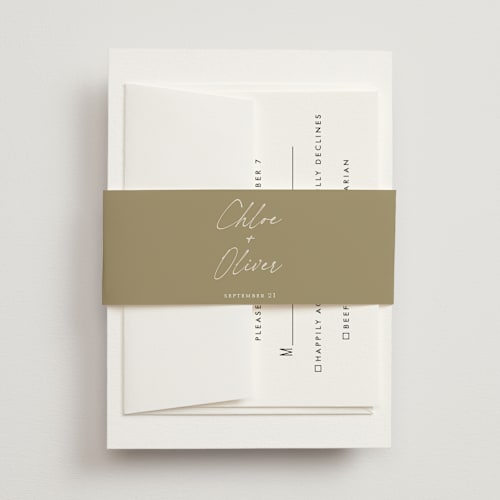 This is a jasmine belly bands with standard by Pippa Shaw called modern classic printing on signature text in belly band