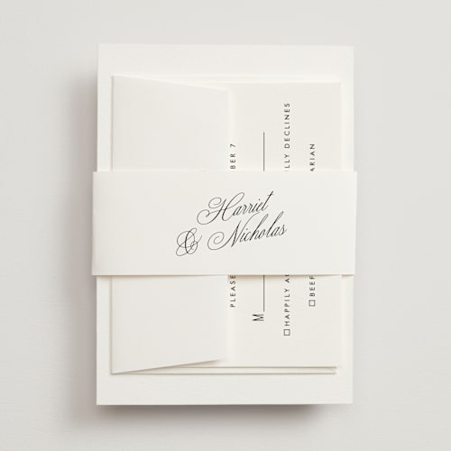 This is a noir slate belly bands with standard by Ana de Sousa called written with love printing on signature text in belly band