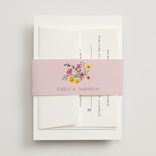 This is a peony belly bands with standard by Yaling Hou Suzuki called wildflower wreath printing on signature text in belly band