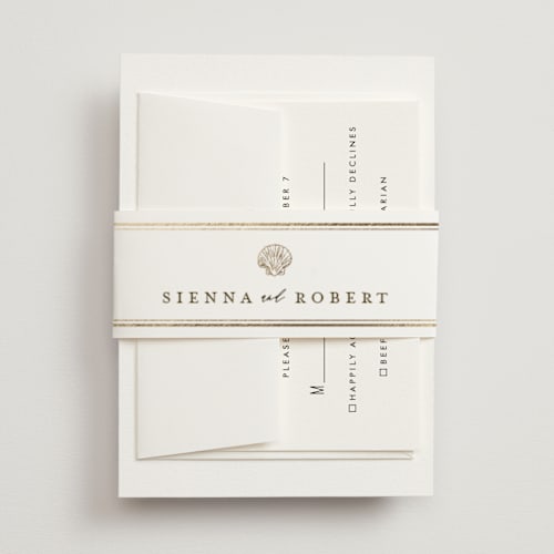 This is a pearl belly bands with foil pressed by Maria Alou called by the seashore printing on signature text in belly band